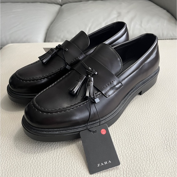 NWT -Zara Men’s Tassel Leather Loafer - EU Size 45 / US Size 12 - Picture 1 of 7